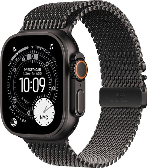 Apple Watch Ultra 3 (2025) 49mm Black Titanium Case with Black Titanium Milanese Loop Large