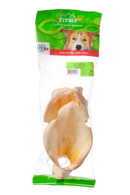 TITBIT Лакомство для собак Ухо говяжье (2 шт), 60 г