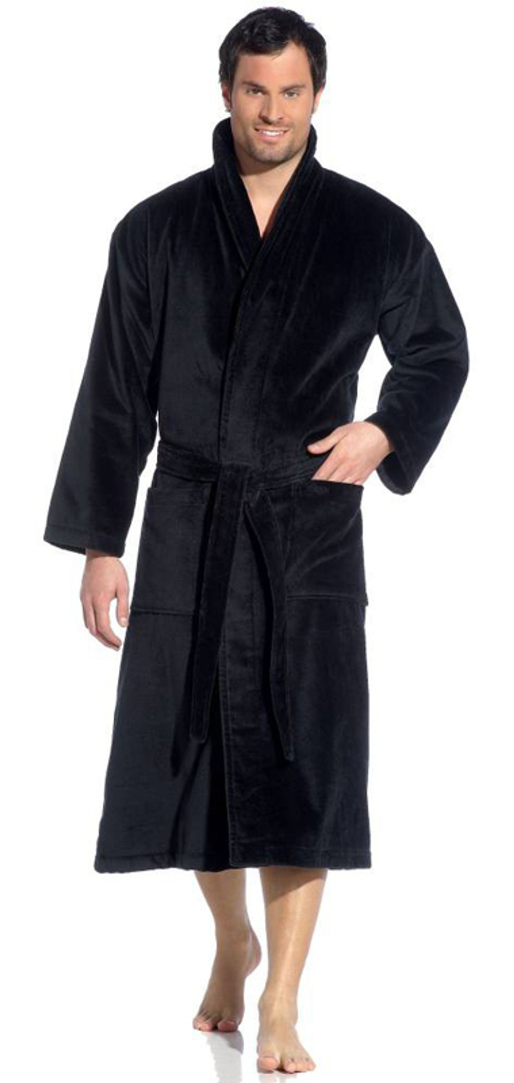 Элитный халат махрово-велюровый Feeling schwarz от Vossen фото