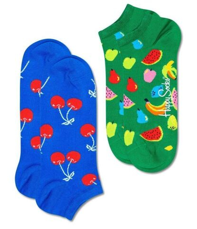 Набор из 2 пар носков 2-Pack Fruit Low Sock с фруктами (Размер: 25) (Цвет: синий с зеленым)