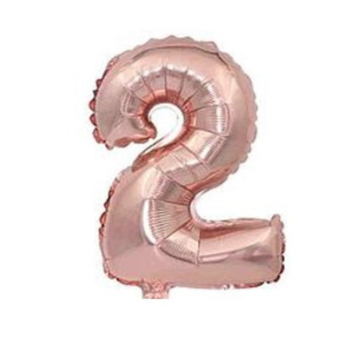 Шар цифра №2 Розовое золото