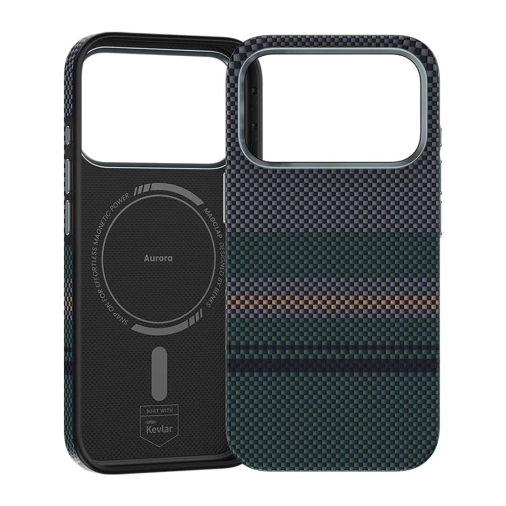 Кевларовый чехол MagSafe Benks ArmorPro Aurora Button для iPhone 17 Pro Max Тонкий гибридный чехол из арамидного волокна DuPont Kevlar плотностью 600 ден с сенсорной накладкой для Контроллера камеры