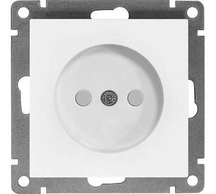 Розетка одноместная "UNIVersal" серия "Афина" б/з, с/у, з/ш, 16А, 220В, белая (еврослот) (HU2312)