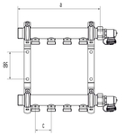 Распределительный коллектор REHAU HLV на 7 групп нержавеющая сталь (11102091001)