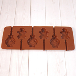 Форма силиконовая для леденцов "Леденец и пряня" 24*10 см, 6 ячеек