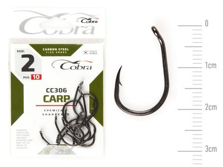 Крючки Cobra CARP KOI CC306, размер №2, упаковка 10 шт.