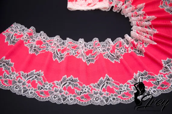 03-185 ОПТ Кружево эластичное 19 см, малиново-красный