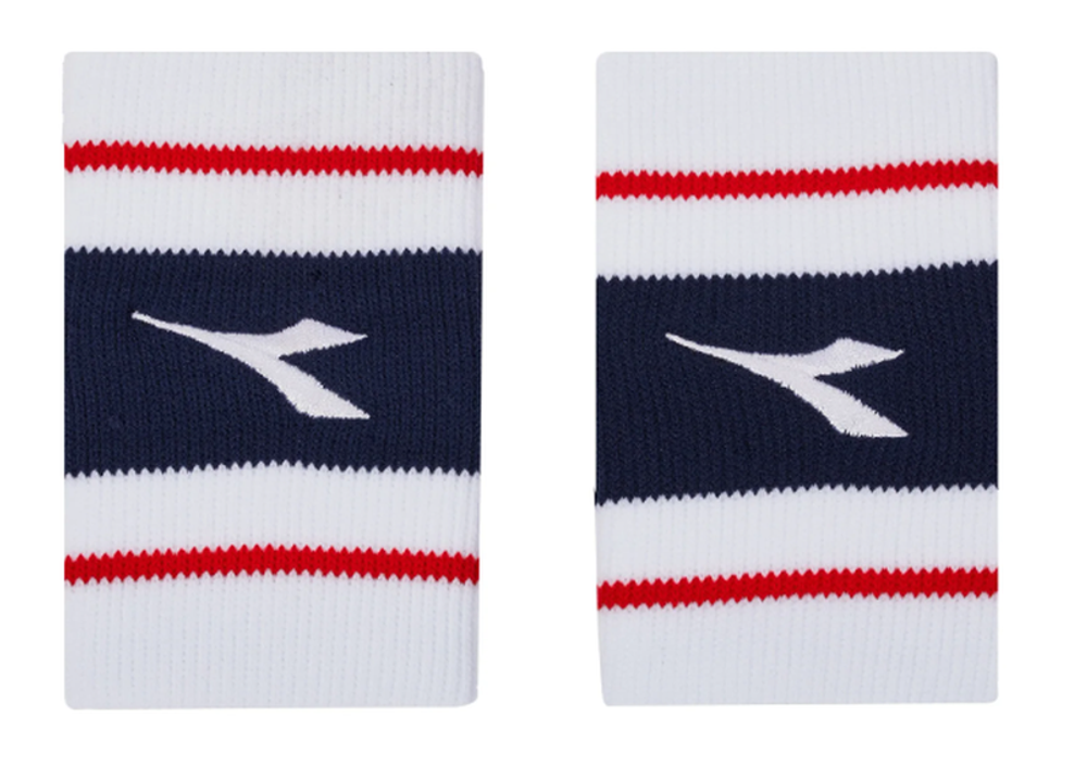 Напульсник теннисный Diadora Wristbands Wide Logo - optical white