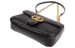 GUCCI GG Marmont Quilted Leather Crossbody Bag, Shoulder Bag Women"s Black