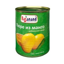 Пюре манго с добавлением сахара Rasanand Kesar Mango Pulp 850 г, 2 шт