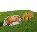 Уличный двусторонний модуль с сенсорными элементами Тактильный топиарий Животные леса