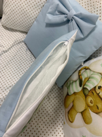 Комплект в кроватку 18 предметов "Мишка с тигром голубой", сатин