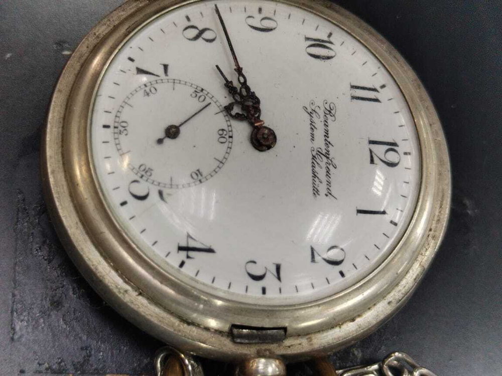 Часы карманные.Beamtenfreund System Glashutte" сер
