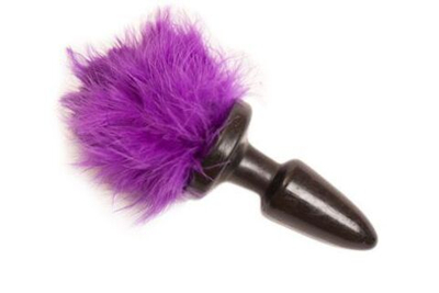 Пробка с хвостиком Fiolet Bunny - 11 см. (Цвет: фиолетовый с черным)