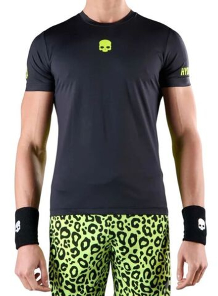 Теннисная футболка Hydrogen Panther Tech T-Shirt - black/yellow fluo