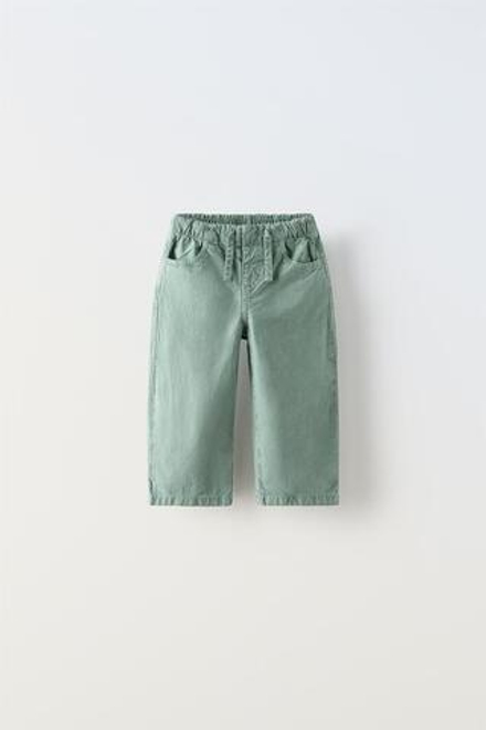 ZARA БРЮКИ-КЮЛОТЫ ИЗ ТВИЛА, ВОДЯНИСТО-ГОЛУБОЙ