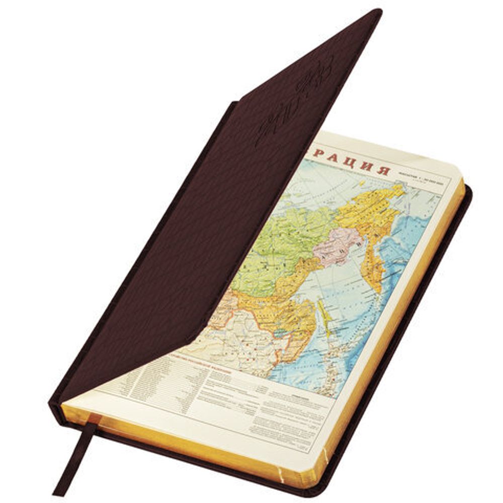 Ежедневник датированный 2023 А5 138x213 мм BRAUBERG "Comodo", под кожу, коричневый, 114016