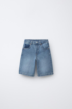 ZARA ДЖИНСОВЫЕ ШОРТЫ С КАРМАНАМИ, СИНИЙ
