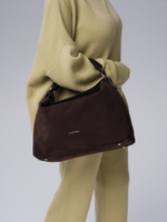 Замшевая сумка на плечо Deboro 30900 черный каштан