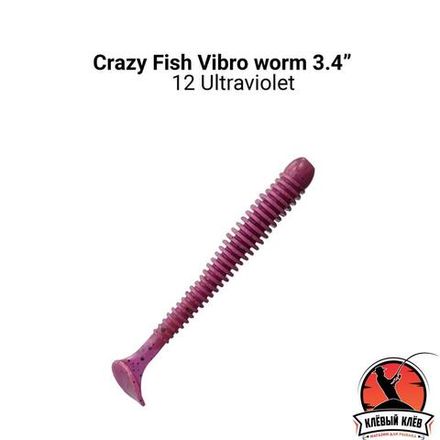 VIBRO W0RM 3,4'' 12-85-12-6 Силиконовые приманки Crazy Fish
