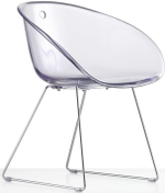 Кресло прозрачное на полозьях Pedrali Gliss