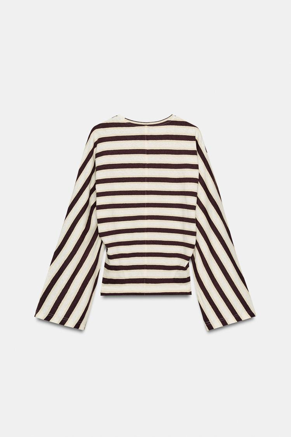 ZARA ФУТБОЛКА В ПОЛОСКУ ИЗ ХЛОПКА И ЛЬНА, ПОЛОСКИ