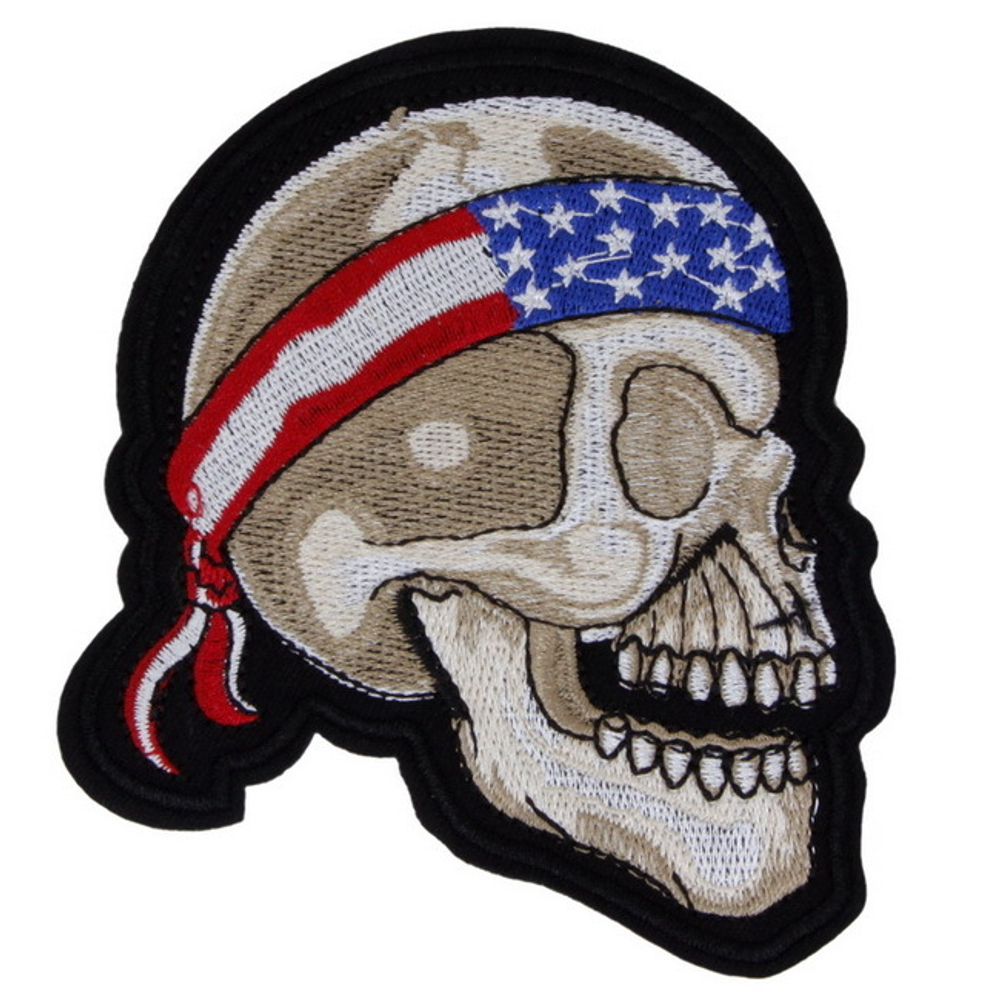 Нашивка Череп в бандане США (100х105)