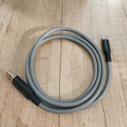 USB cable Type-C светящийся голос.упр. gray Full Power