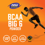 NOW Foods, Sports, BCAA Big 6, натуральный виноград, 600 г (21,16 унции)