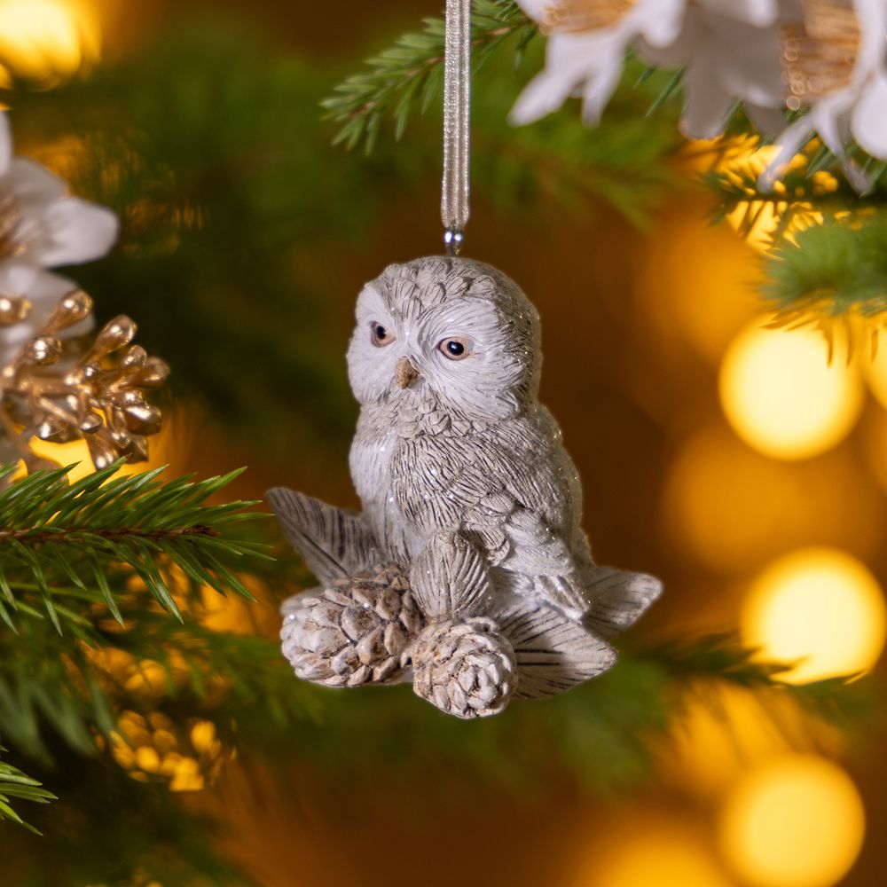 ЕЛОЧНОЕ УКРАШЕНИЕ "СОВУШКА" 5,5Х4,5Х6,5 СМ