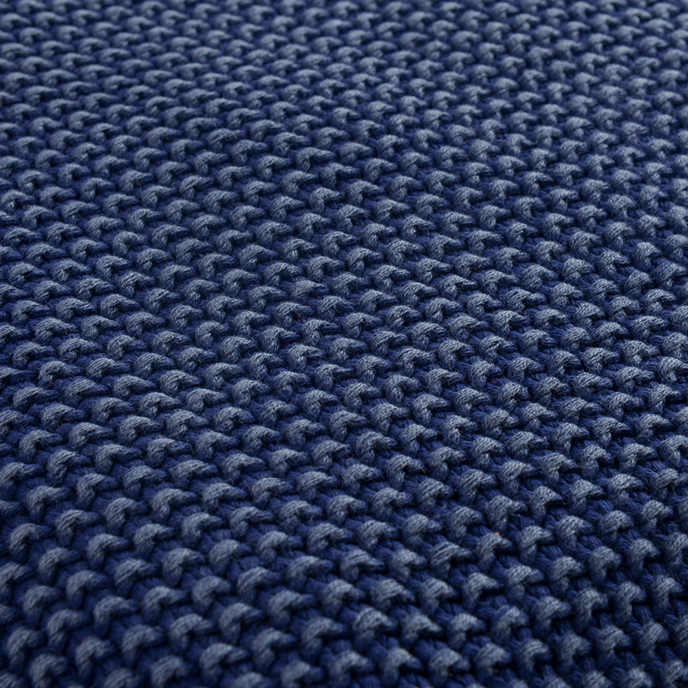Плед из стираного хлопка темно-синего цвета из коллекции essential, 130х180 см