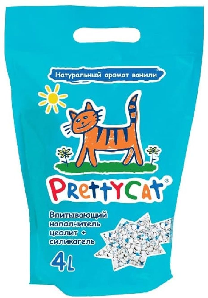 PrettyCat наполнитель глиняный впитывающий с део-кристаллами "Aroma Fruit"  2 кг (4 литра)