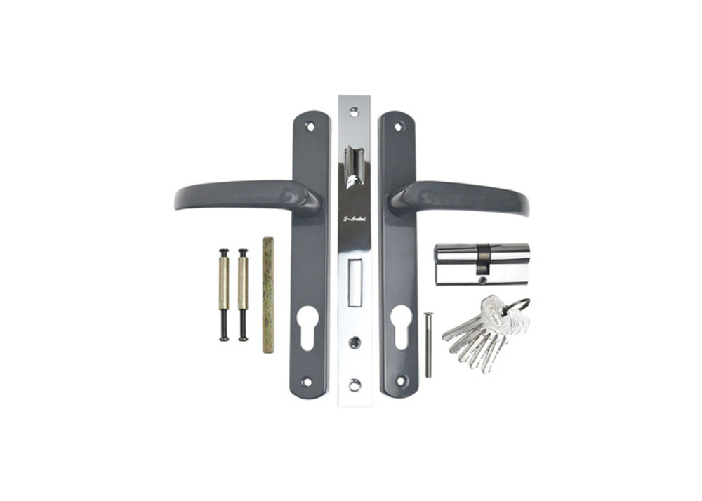 Замок для калитки в сборе Серый SL 124-20-750 Gray