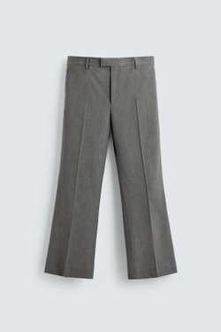 ZARA КОСТЮМНЫЕ БРЮКИ FLARE В ПОЛОСКУ — LIMITED EDITION, СЕРЫЙ