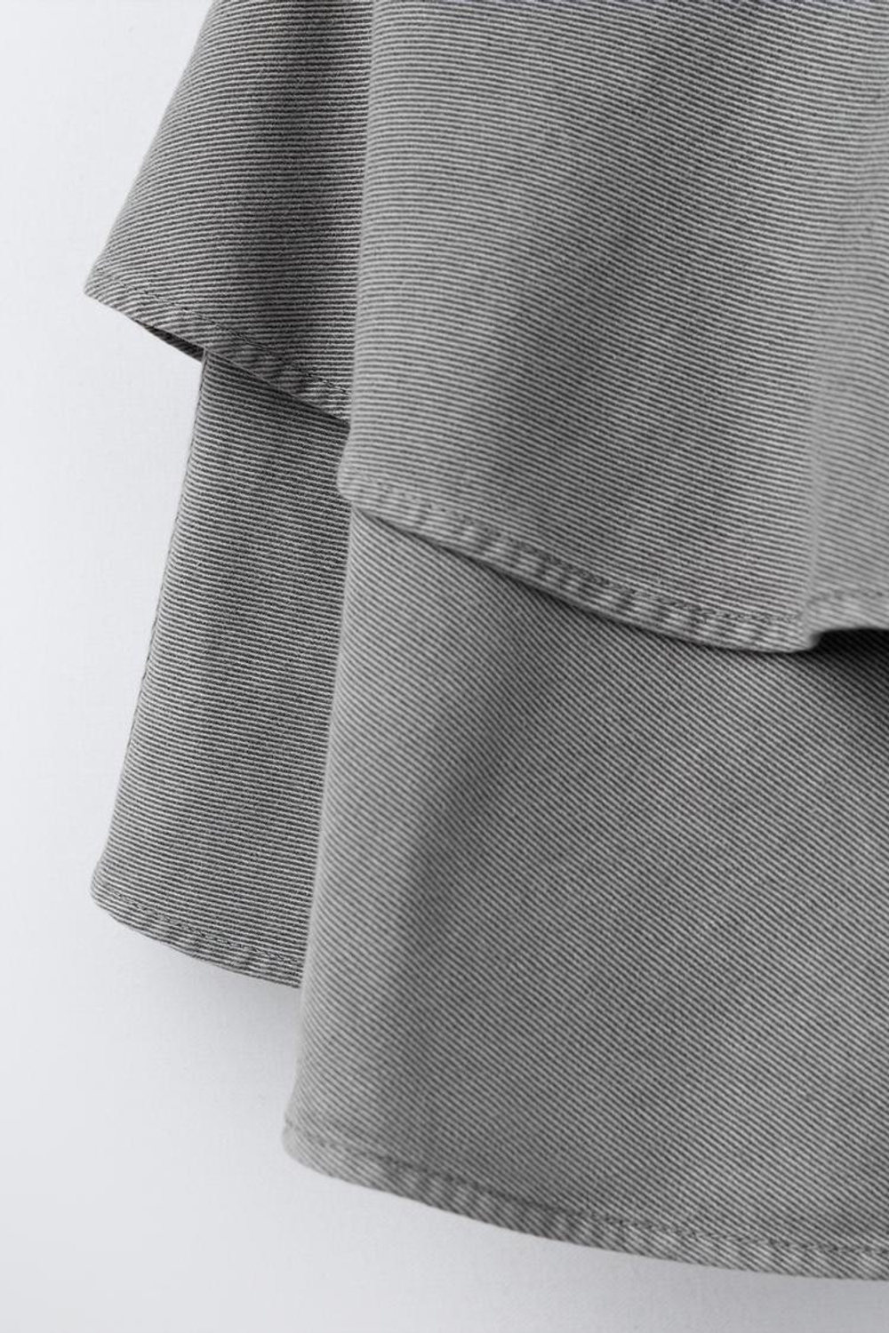 ZARA ЮБКА С ВОЛАНАМИ И ЗАКЛЕПКАМИ, АНТРАЦИТОВО-СЕРЫЙ