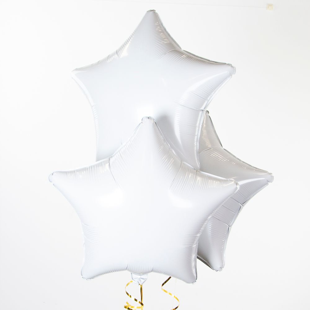 Шар (18"/46 см) Звезда, Белый