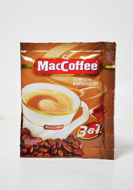 Кофейный напиток MacCoffee 3 в 1 со вкусом карамели растворимый 18 г