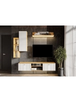 Модульная стенка со шкафом Дуб Золотой 185х42х127