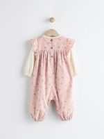 Комбинезон и боди в комплекте для девочки Next Q94-787, Розовый, Молочный