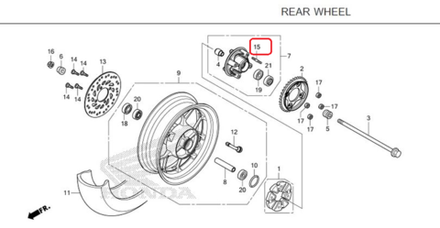 90128-KWB-600. BOLT, STUD, 8X18