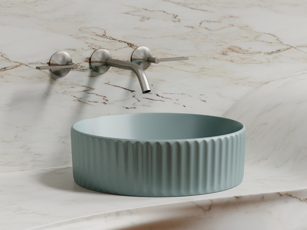 Умывальник чаша накладная круглая (цвет Зеленый Матовый) Element 360x360x115мм