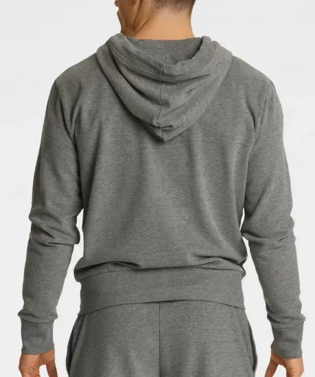 Мужская толстовка с капюшоном Atlantic HMT-001, серый меланж