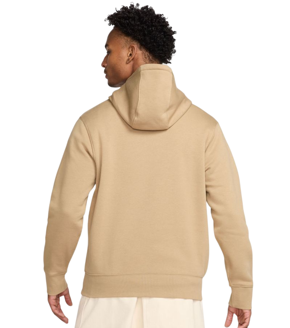 Мужская теннисная кофта Nike Club Fleece Pullover - parachute beige/parachute beige/white