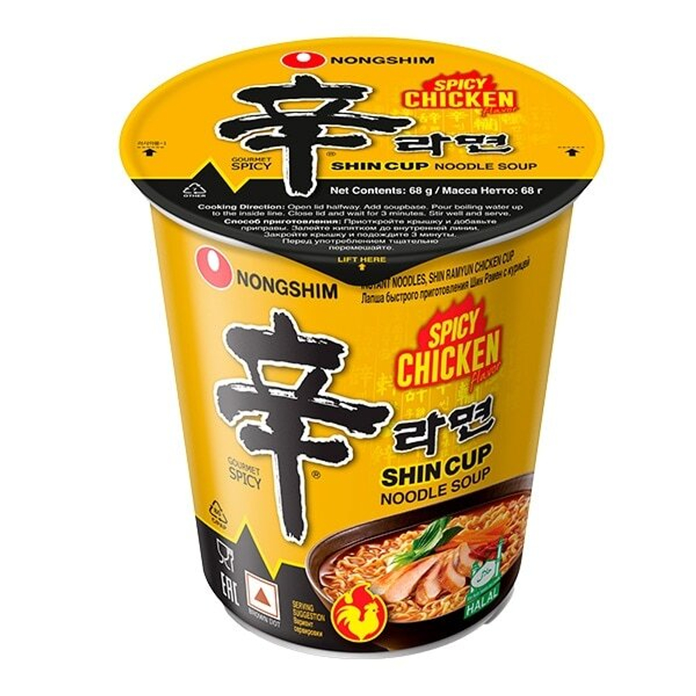 Лапша Шин Рамен со вкусом острой курицы Nongshim, стакан 68 г