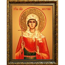 Алевтина Кесарийская (Палестинская) святая мученица. Икона на холсте.