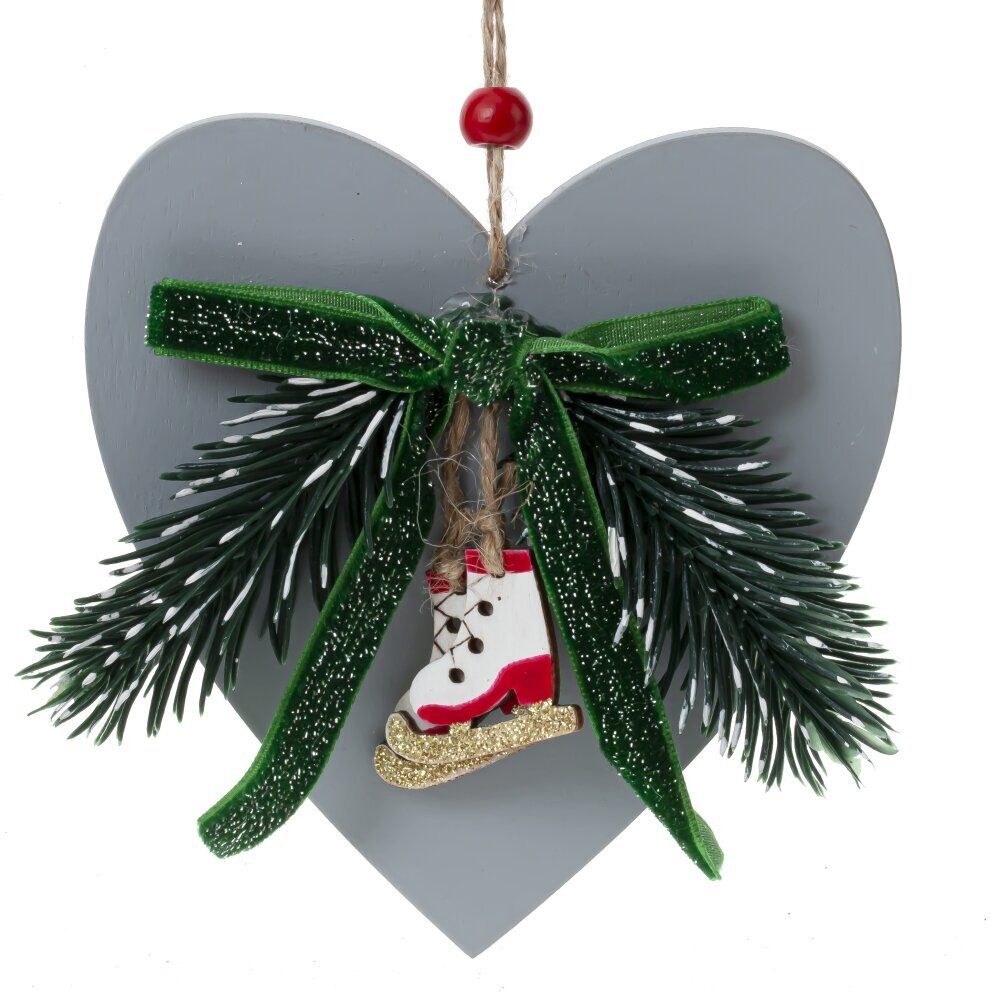 GAEM Изделие декоративное подвесное "Ёлка/Сердце", L12 W2,5 H12 см, 2в.