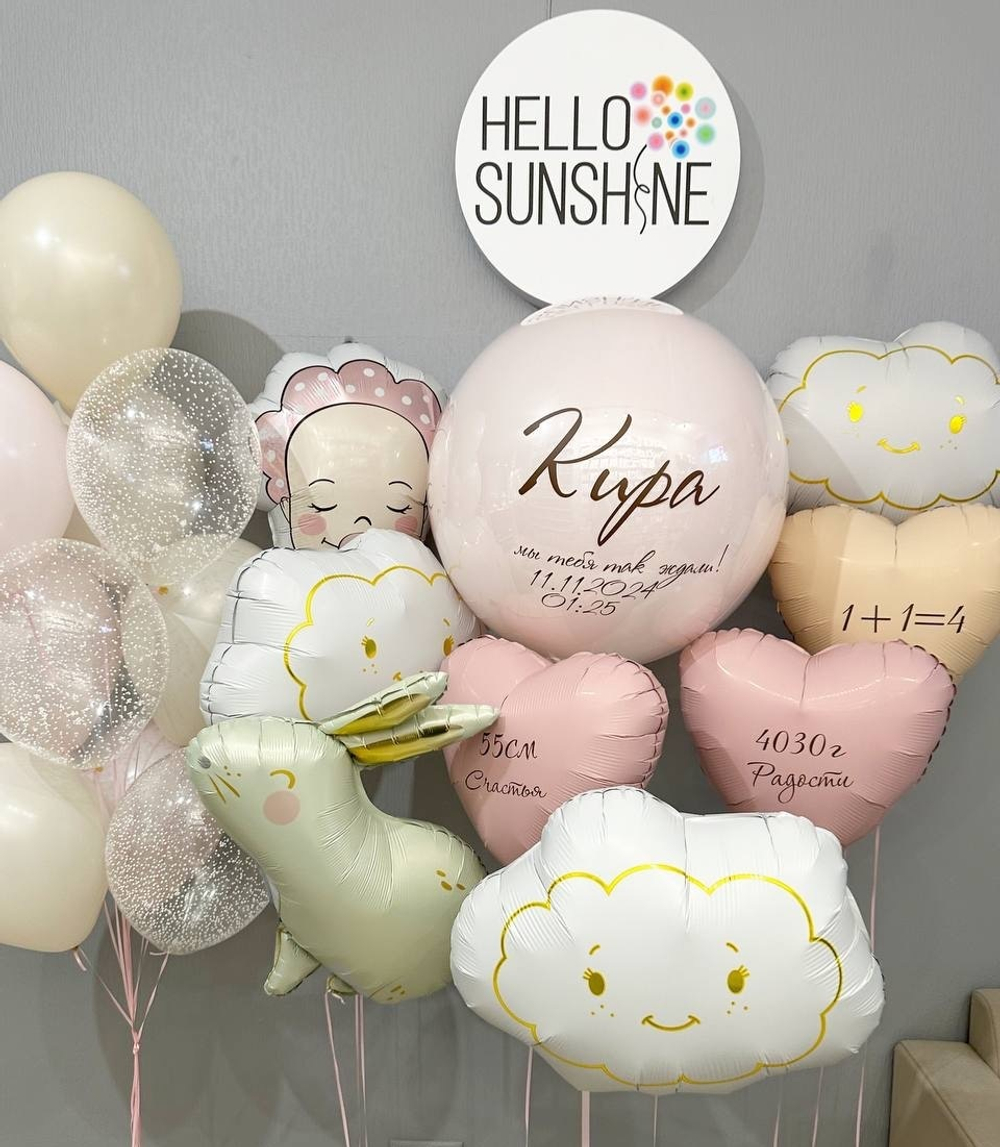 Набор шаров на выписку Нежность №82