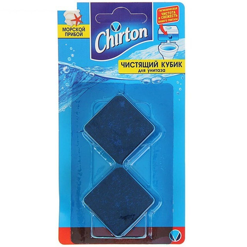 Chirton чистящий кубик для унитаза Морской прибой 2х50 г. *12