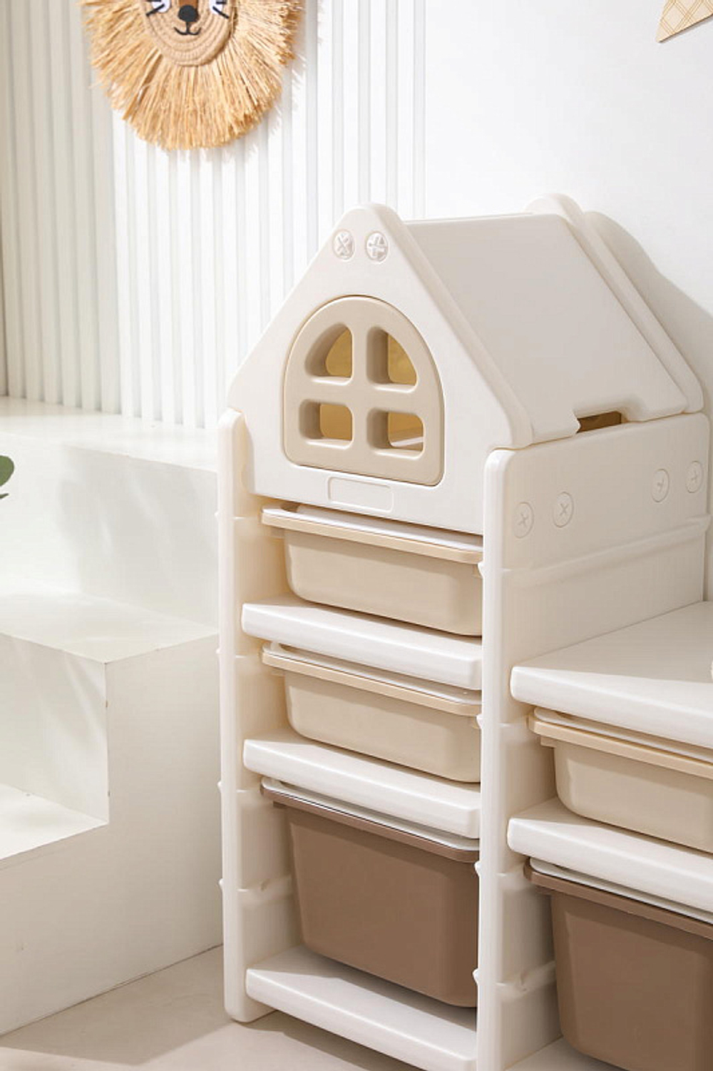 Стеллаж для игрушек UNIX Kids 12 ящиков Camel