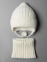 Шапка-бини со снудом детская на осень